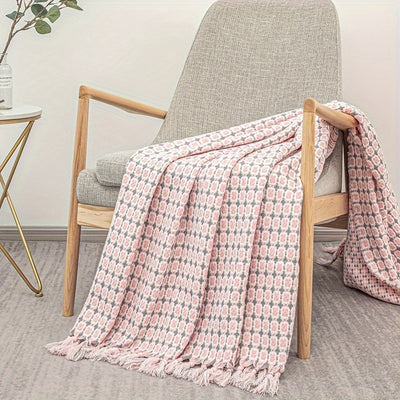Bohemian Tassel Blanket - Soft Knitted Sofa Towel for Comfort & Stress Relief