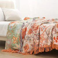 Rustic Floral Boho Blanket | Bohemian Charm | Soft and Breathable | Reversible