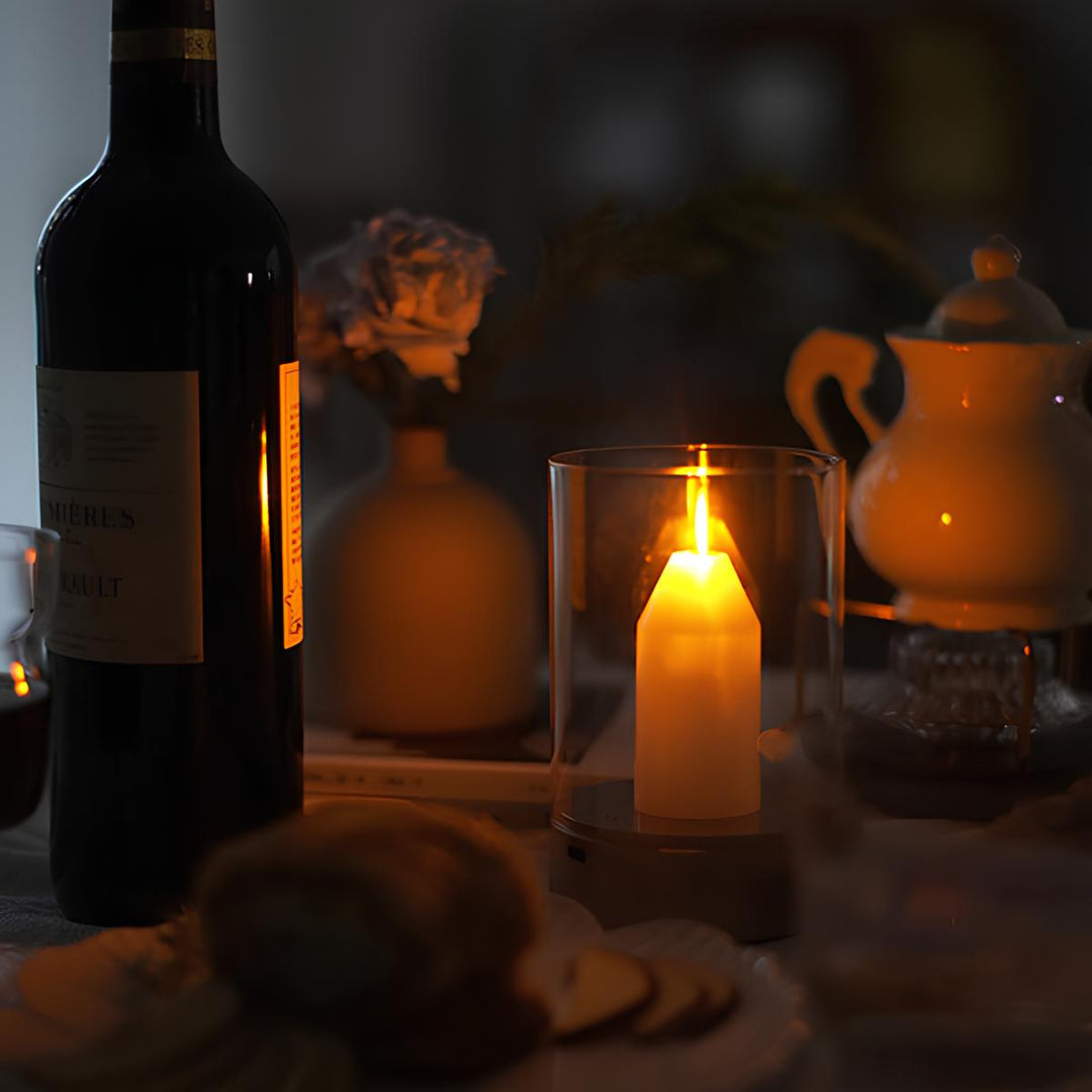 LED Candle Lamp with Hand Gesture Control – Warm White Flickering Light for Cozy Ambiance