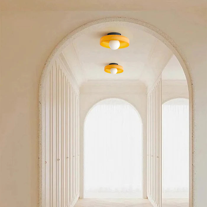 Modern Round Flush Mount Ceiling Light – Elegant Glass Fixture for Contemporary Interiors