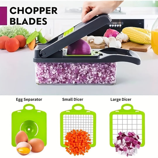 16-in-1 Groentesnijder & Snijder – Multi-Blad Keukengadget voor Gemakkelijk Maaltijdvoorbereiding