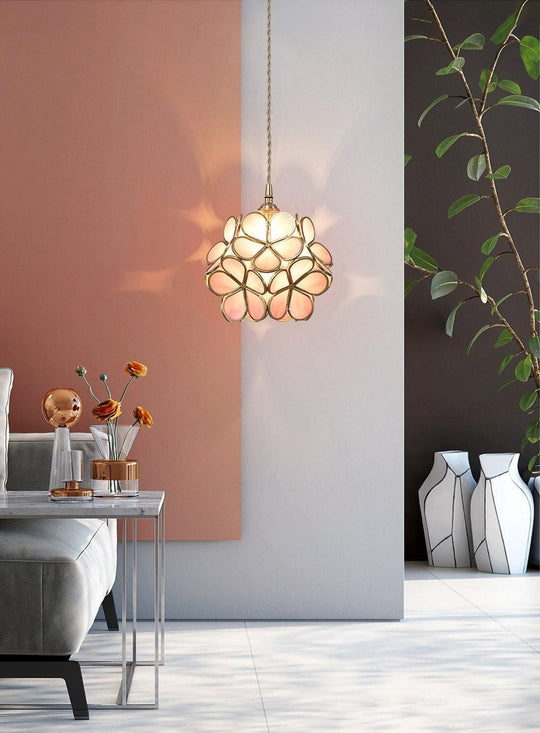 Modern Glass Pendant Light – Adjustable Brass Hanging Light for Kitchen or Indoor Use