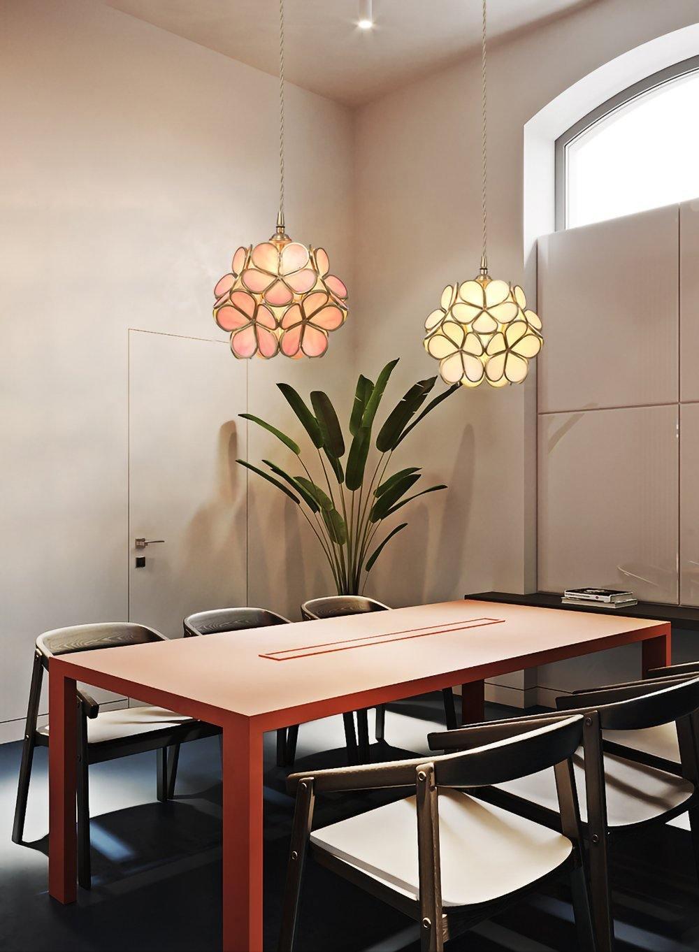 Modern Glass Pendant Light – Adjustable Brass Hanging Light for Kitchen or Indoor Use