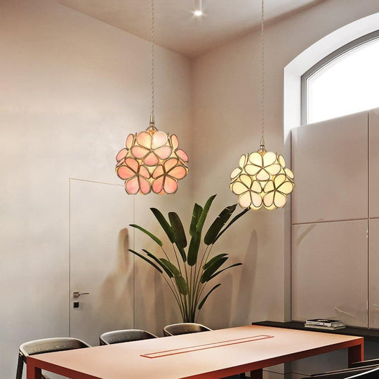 Modern Glass Pendant Light – Adjustable Brass Hanging Light for Kitchen or Indoor Use