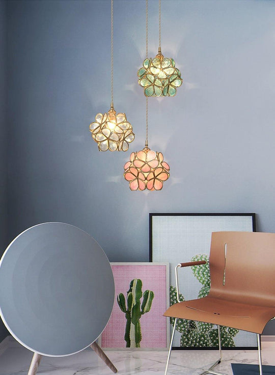 Modern Glass Pendant Light – Adjustable Brass Hanging Light for Kitchen or Indoor Use