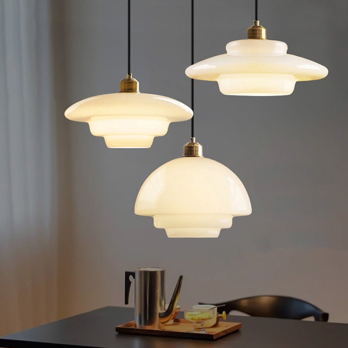 Elegant White Glass Pendant Light | Modern Minimalist Hanging Lamp