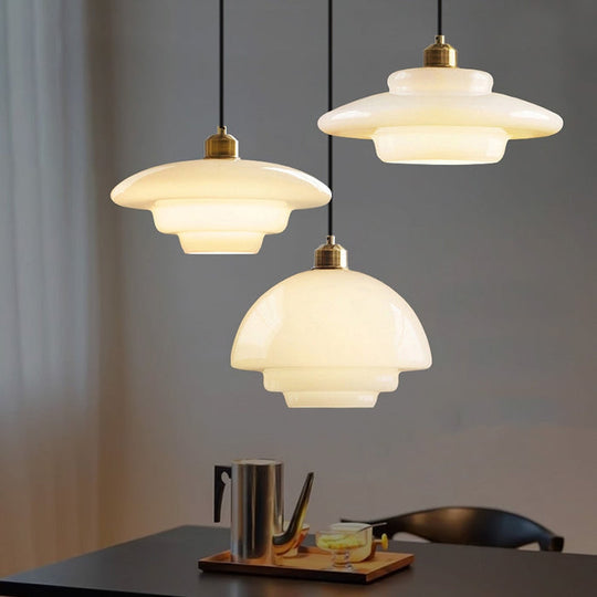 Elegant White Glass Pendant Light | Modern Minimalist Hanging Lamp