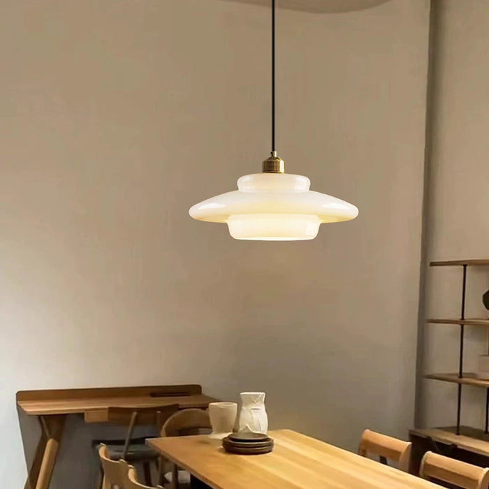 Elegant White Glass Pendant Light | Modern Minimalist Hanging Lamp