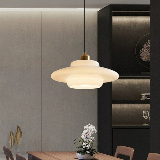 Elegant White Glass Pendant Light | Modern Minimalist Hanging Lamp