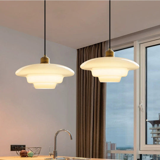 Elegant White Glass Pendant Light | Modern Minimalist Hanging Lamp