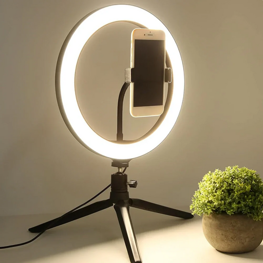 Adjustable LED Ring Light with 360° Rotation – Portable Selfie Ring Light for Phone, Dimmable with Multiple Lighting Options