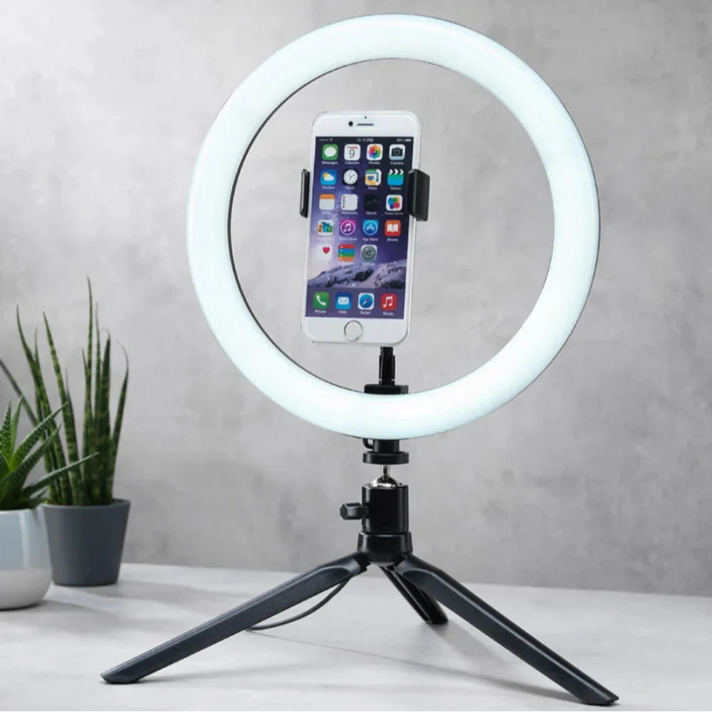 Adjustable LED Ring Light with 360° Rotation – Portable Selfie Ring Light for Phone, Dimmable with Multiple Lighting Options