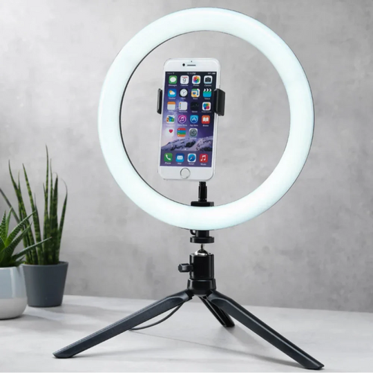 Adjustable LED Ring Light with 360° Rotation – Portable Selfie Ring Light for Phone, Dimmable with Multiple Lighting Options