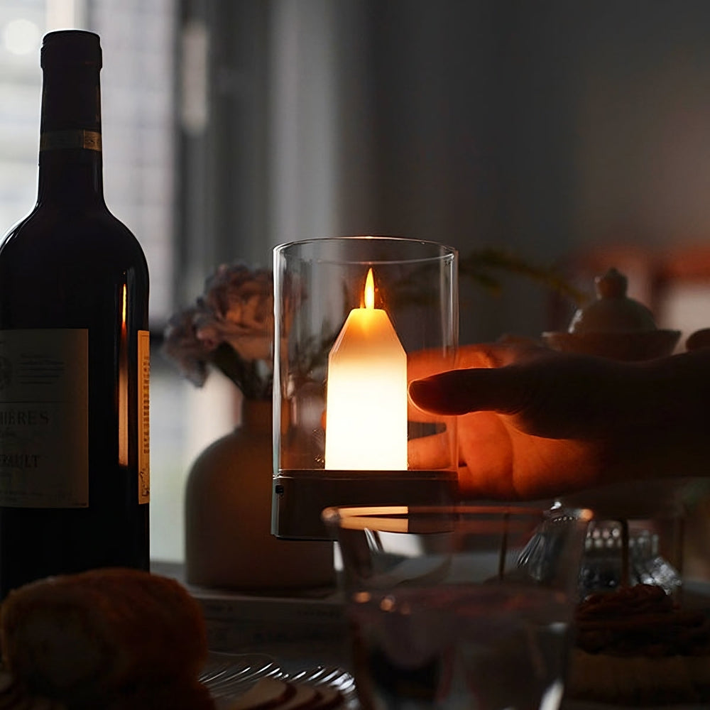 LED Candle Lamp with Hand Gesture Control – Warm White Flickering Light for Cozy Ambiance
