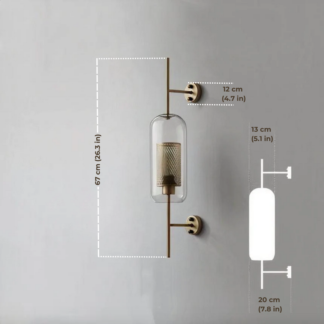 Modern Glass Wall Lamp Sconce with E27 Bulbs – Stylish Nordic Design for Home Decor