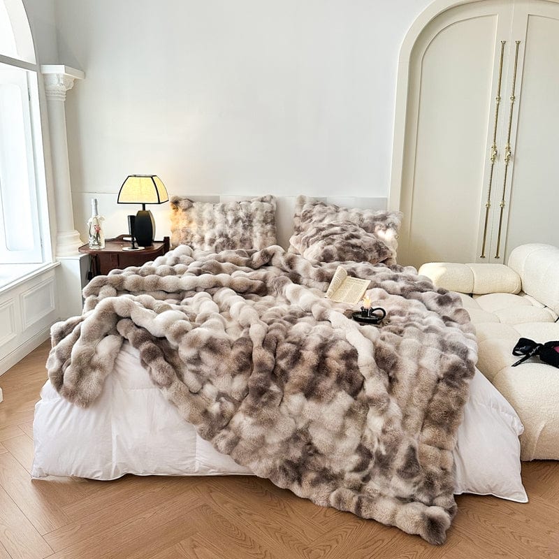 Luxurious Tie Dye Faux-Fur Throw Blanket – Soft, Cozy, Double-Sided, 50 x 60 Inches, Multi-Color