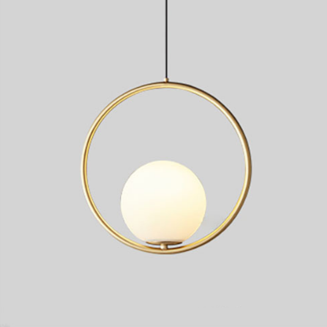 Variant image for Nordic Glass Pendant Light with Golden Finish – Modern Adjustable Hanging Light for Kitchen and Dining Areas-4