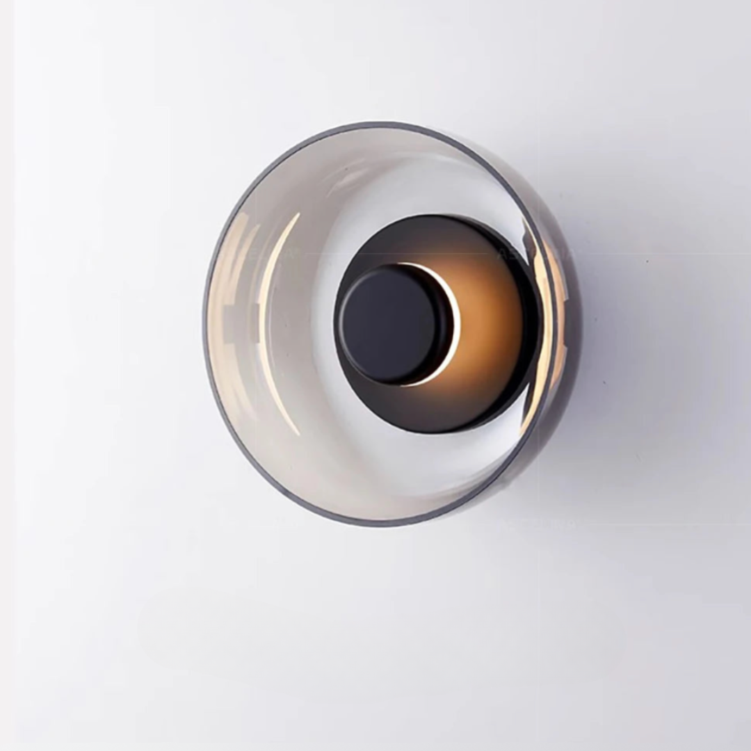 Variant image for Modern Glass Wall Light Sconce – Energy-Efficient LED, Available in Smoke Gray and Champagne Gold, Ideal for Elegant Home Decor-2