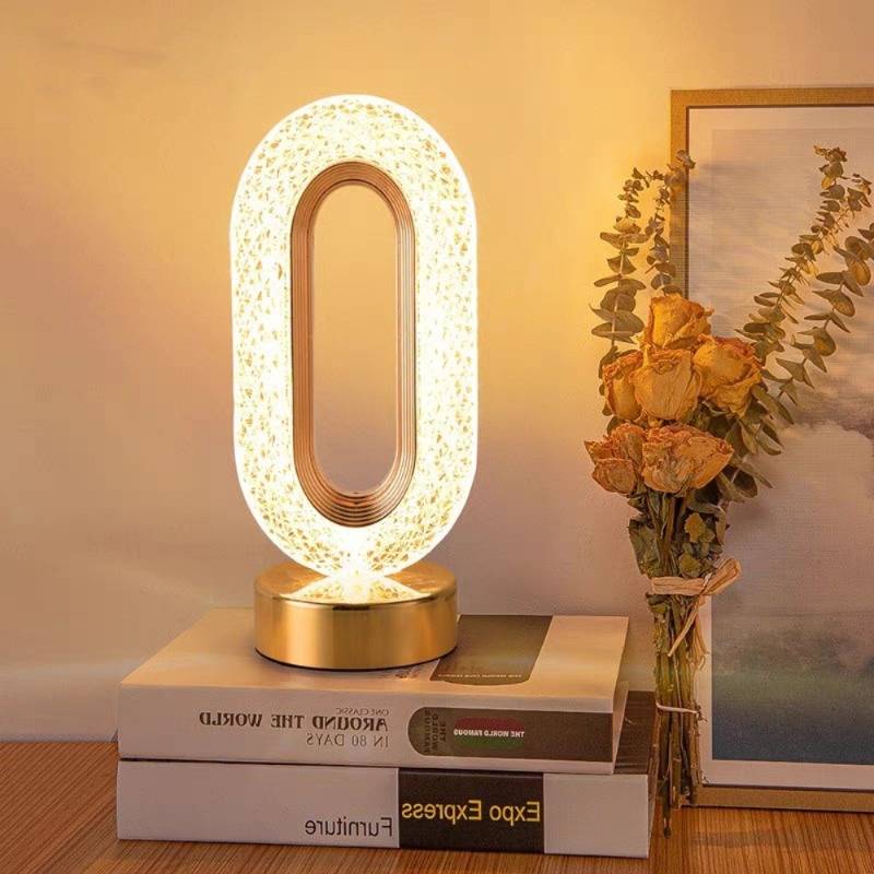 Elegante kristallen tafellamp met verstelbare lichtmodi en USB-C oplaadbaar ontwerp – dimbare bed- of bureaulamp voor slaapkamer