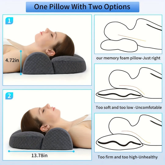 Ergonomic Neck Pillow, Contemporary Style, Adjustable Cervical Support for Shoulder & Cervical Pain Relief
