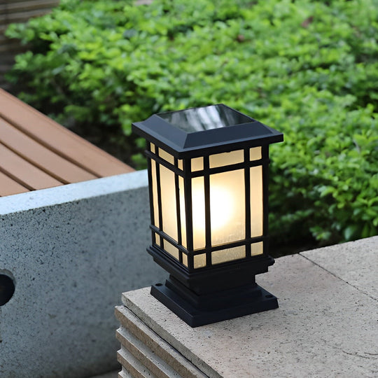 Modern Solar Fence Post Lights - Waterproof Black Aluminum with 3 Step Dimming for Outdoor Elegance