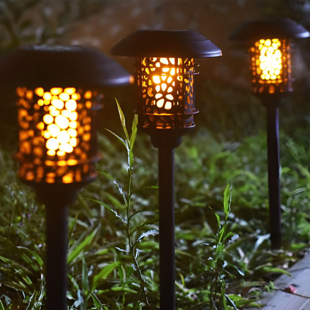 Waterproof Solar Lawn Lights with Flickering Flame Effect – Modern Decorative Solar Lights for Garden and Outdoor Spaces
