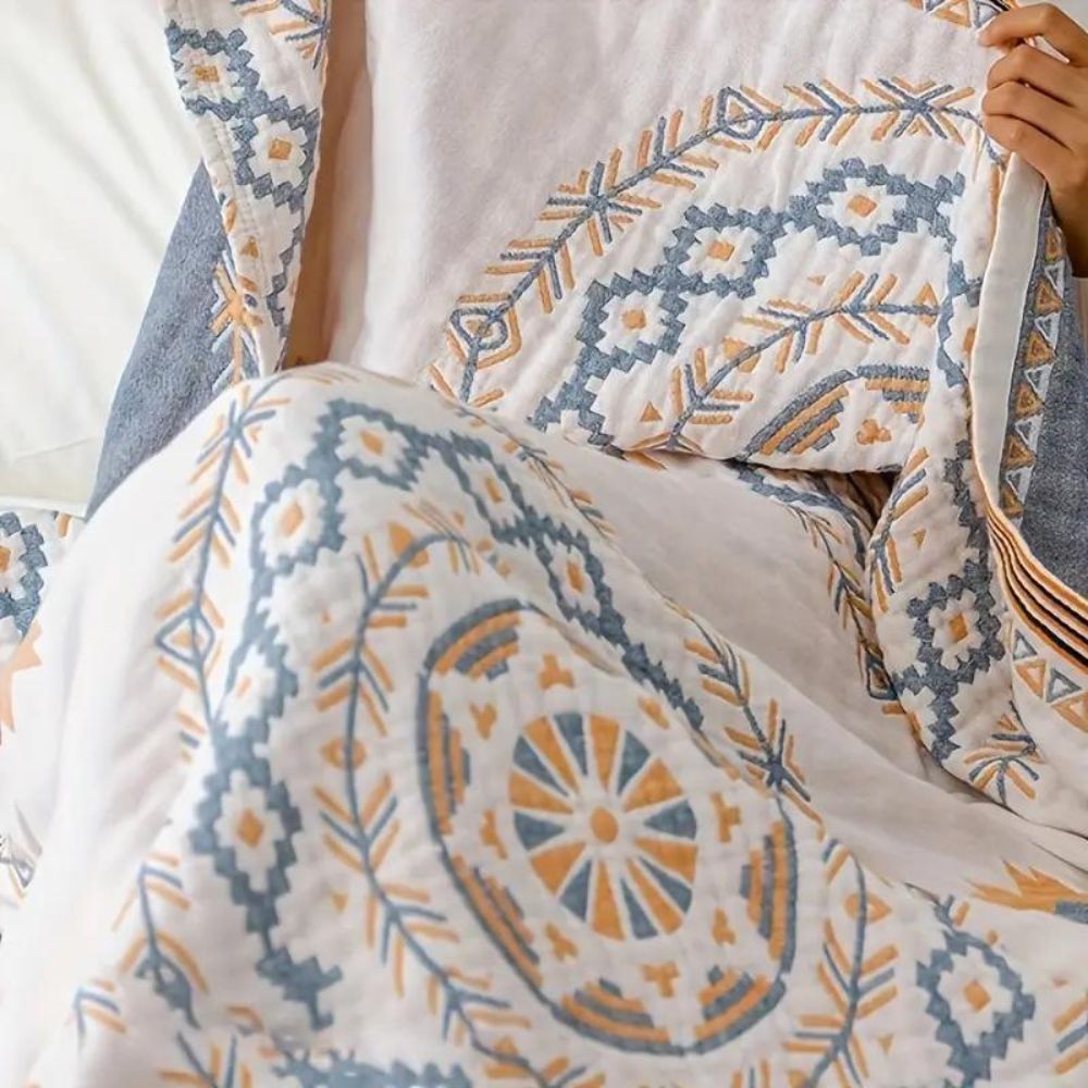Serene Mandala | Cotton Throw Blanket | Machine Washable | Soft and Breathable