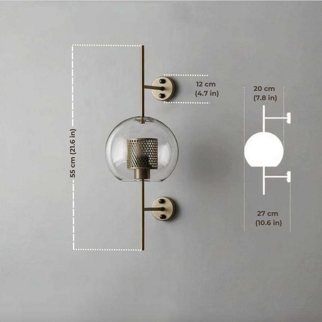 Modern Glass Wall Lamp Sconce with E27 Bulbs – Stylish Nordic Design for Home Decor