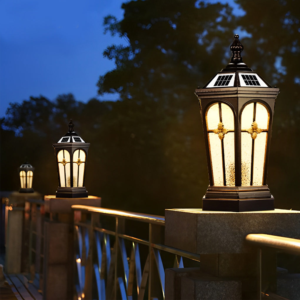 Lumières solaires pour poteaux de clôture avec gradation en trois étapes – Éclairage extérieur LED étanche pour jardins et allées