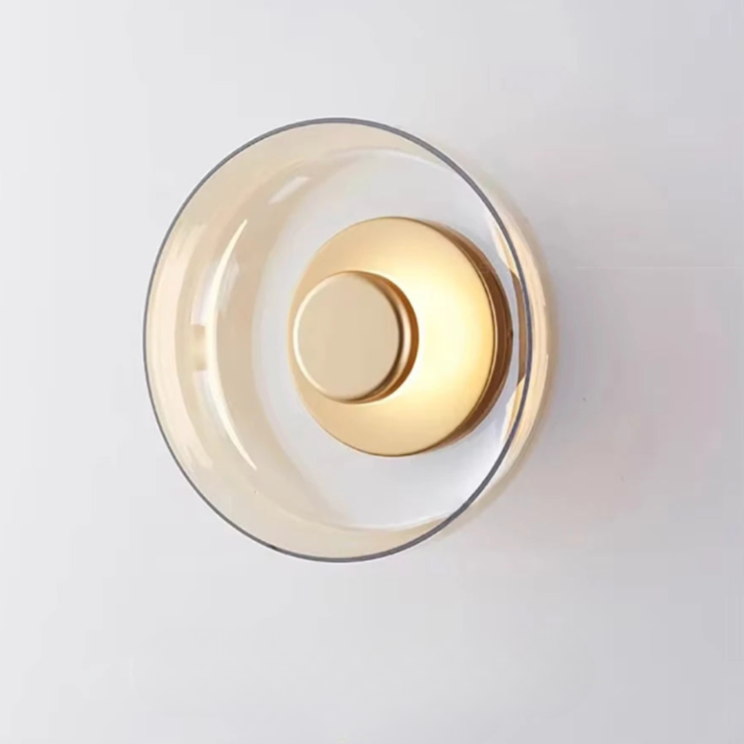 Variant image for Modern Glass Wall Light Sconce – Energy-Efficient LED, Available in Smoke Gray and Champagne Gold, Ideal for Elegant Home Decor-1