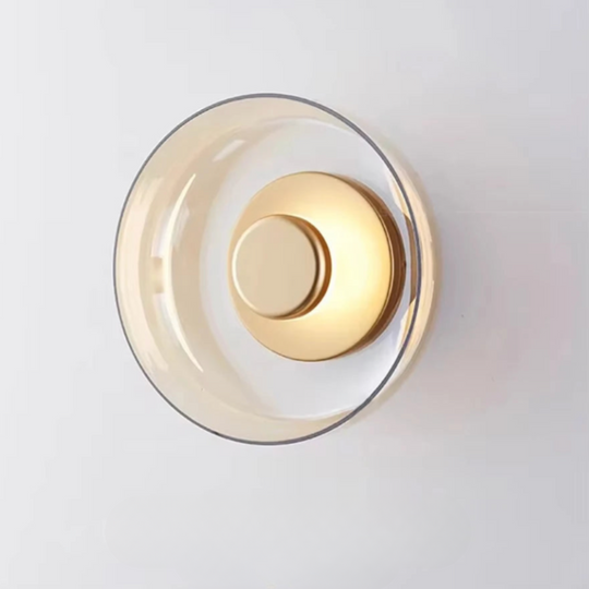 Variant image for Modern Glass Wall Light Sconce – Energy-Efficient LED, Available in Smoke Gray and Champagne Gold, Ideal for Elegant Home Decor-1