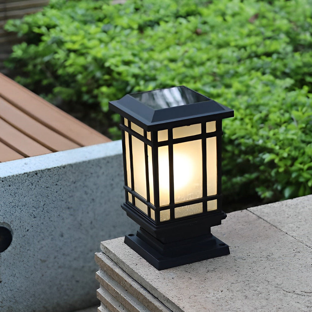Modern Solar Fence Post Lights - Waterproof Black Aluminum with 3 Step Dimming for Outdoor Elegance