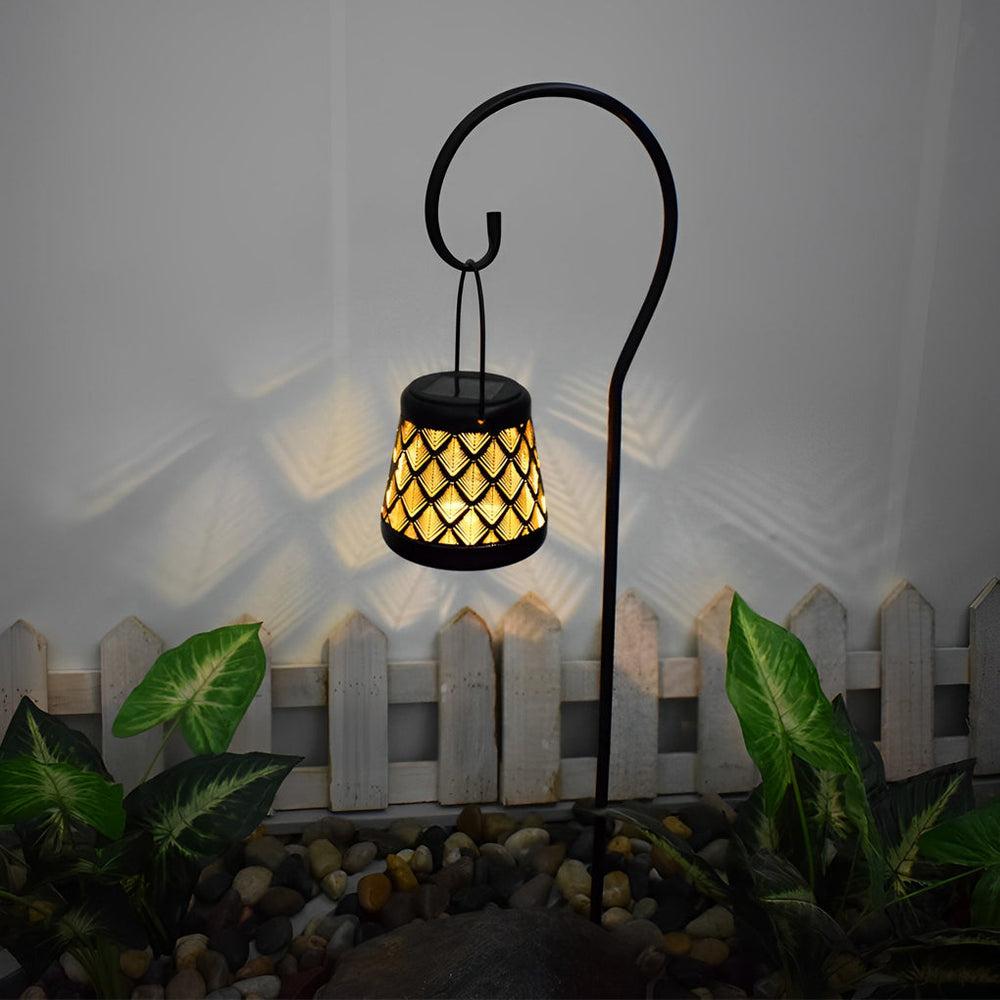 Outdoor Solar Lanterns Set of 2 – Retro Iron Mesh Hanging LED Lights, Waterproof for Garden and Pathway