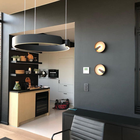 Modern Circle LED Pendant Light – Sleek Metal Ceiling Light Fixture for Contemporary Hanging Illumination, 40cm/60cm/80cm Options