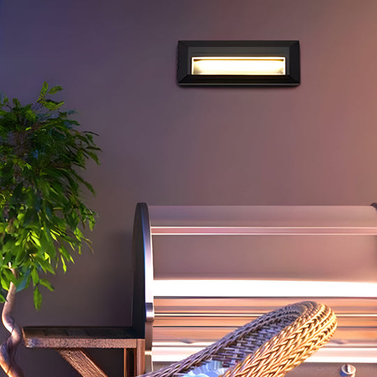 Modern Outdoor Step Lights for Concrete - Waterproof LED Wall-Mounted Stair Lights, Durable Aluminum, Warm White Illumination