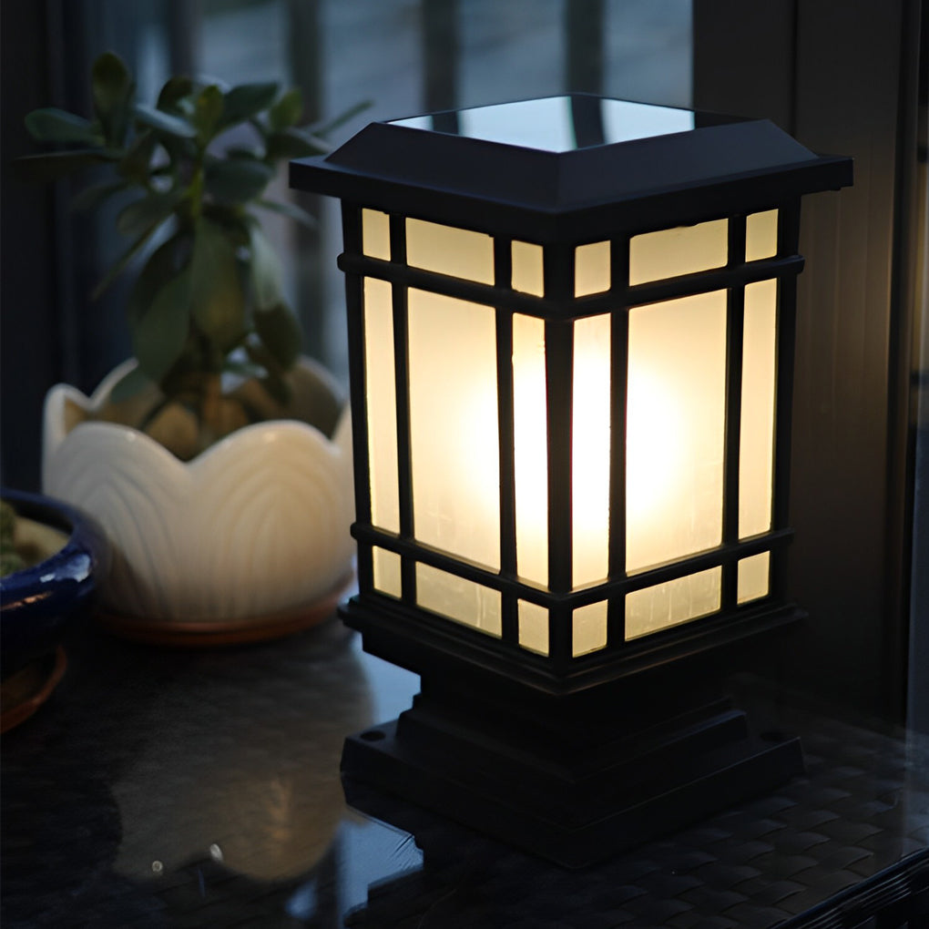 Modern Solar Fence Post Lights - Waterproof Black Aluminum with 3 Step Dimming for Outdoor Elegance