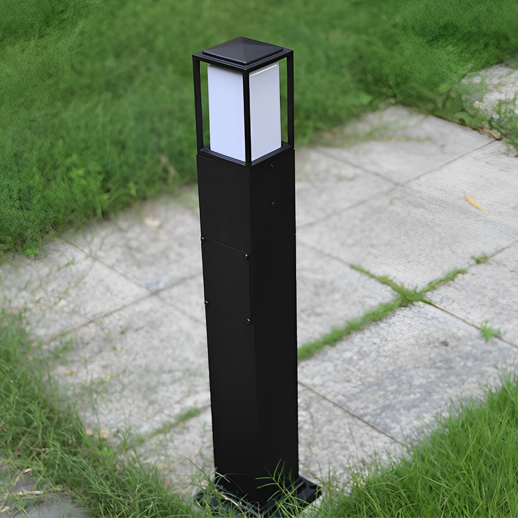 Elegant Black Aluminum Path Light, 31.49 Inch Outdoor Walkway Lighting, Waterproof with Warm White Glow