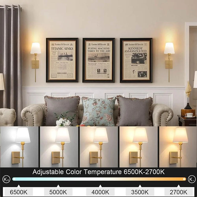 Rechargeable and Wireless Metal Wall Light (2 Pack)