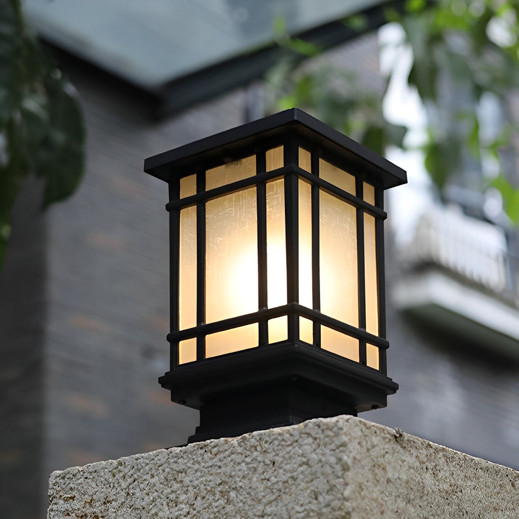 Modern Solar Fence Post Lights - Waterproof Black Aluminum with 3 Step Dimming for Outdoor Elegance