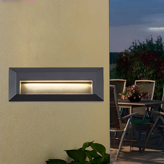 Modern Outdoor Step Lights for Concrete - Waterproof LED Wall-Mounted Stair Lights, Durable Aluminum, Warm White Illumination