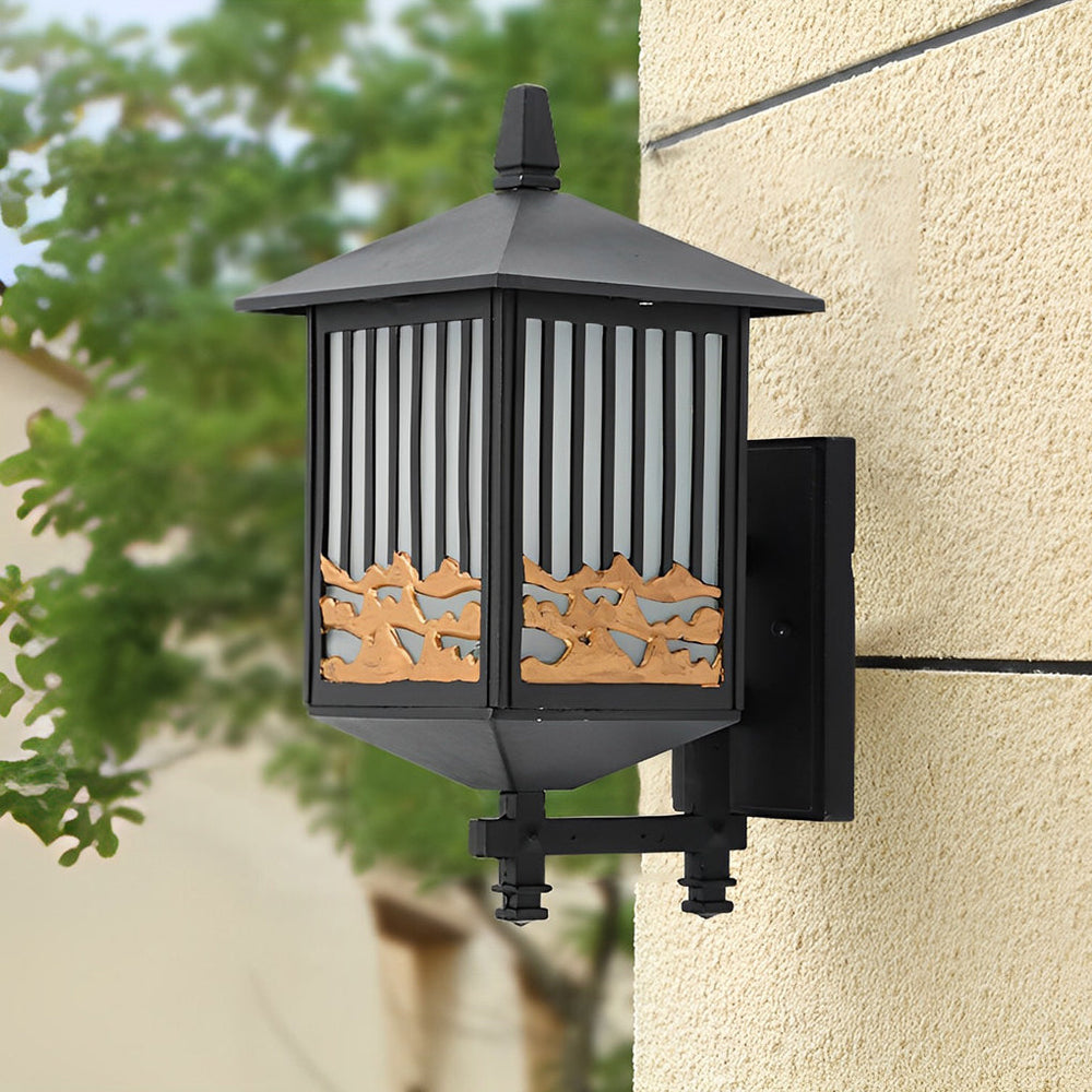 Modern Solar Outdoor Wall Lantern with Dimmable LED – Waterproof Black Wall Sconce for Garden and Patio