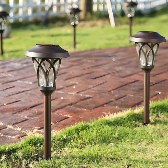 Solar Lawn Lights - Waterproof Solar Garden Lights with Retro Modern Design for Outdoor Patio Illumination
