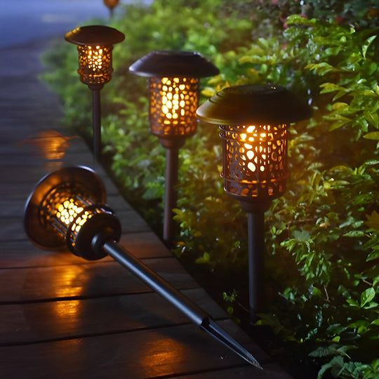 Waterproof Solar Lawn Lights with Flickering Flame Effect – Modern Decorative Solar Lights for Garden and Outdoor Spaces