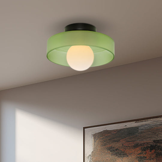 Modern Round Flush Mount Ceiling Light – Elegant Glass Fixture for Contemporary Interiors