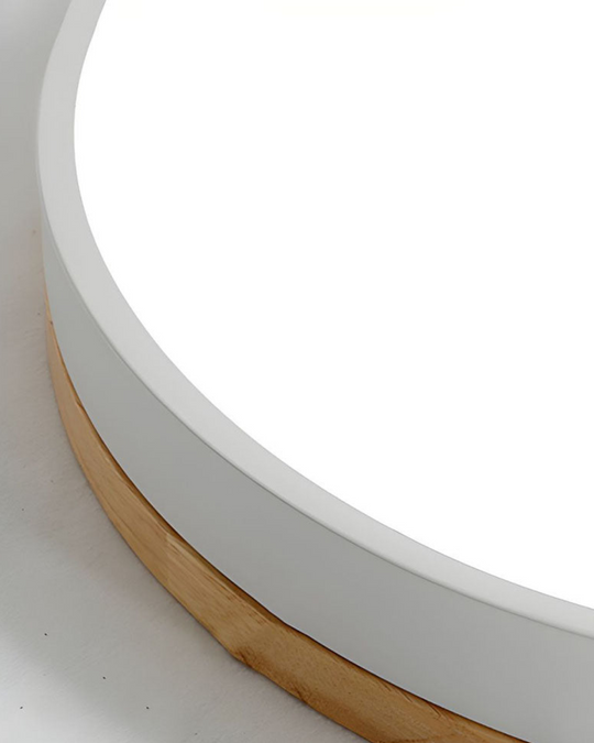 Modern Ceiling Light - Wood & Coloured Accent