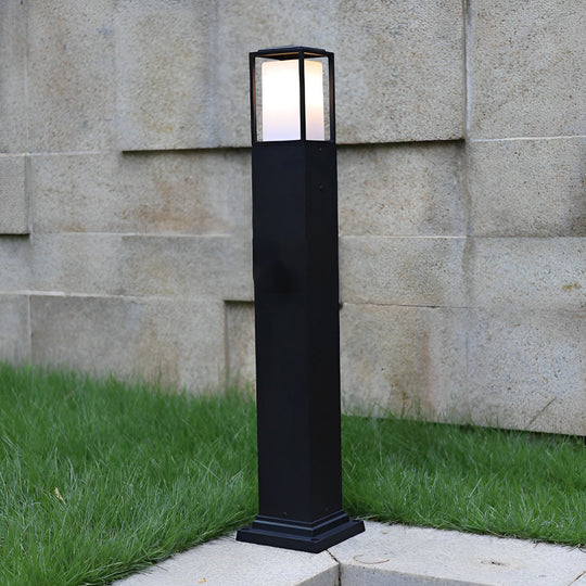 Elegant Black Aluminum Path Light, 31.49 Inch Outdoor Walkway Lighting, Waterproof with Warm White Glow