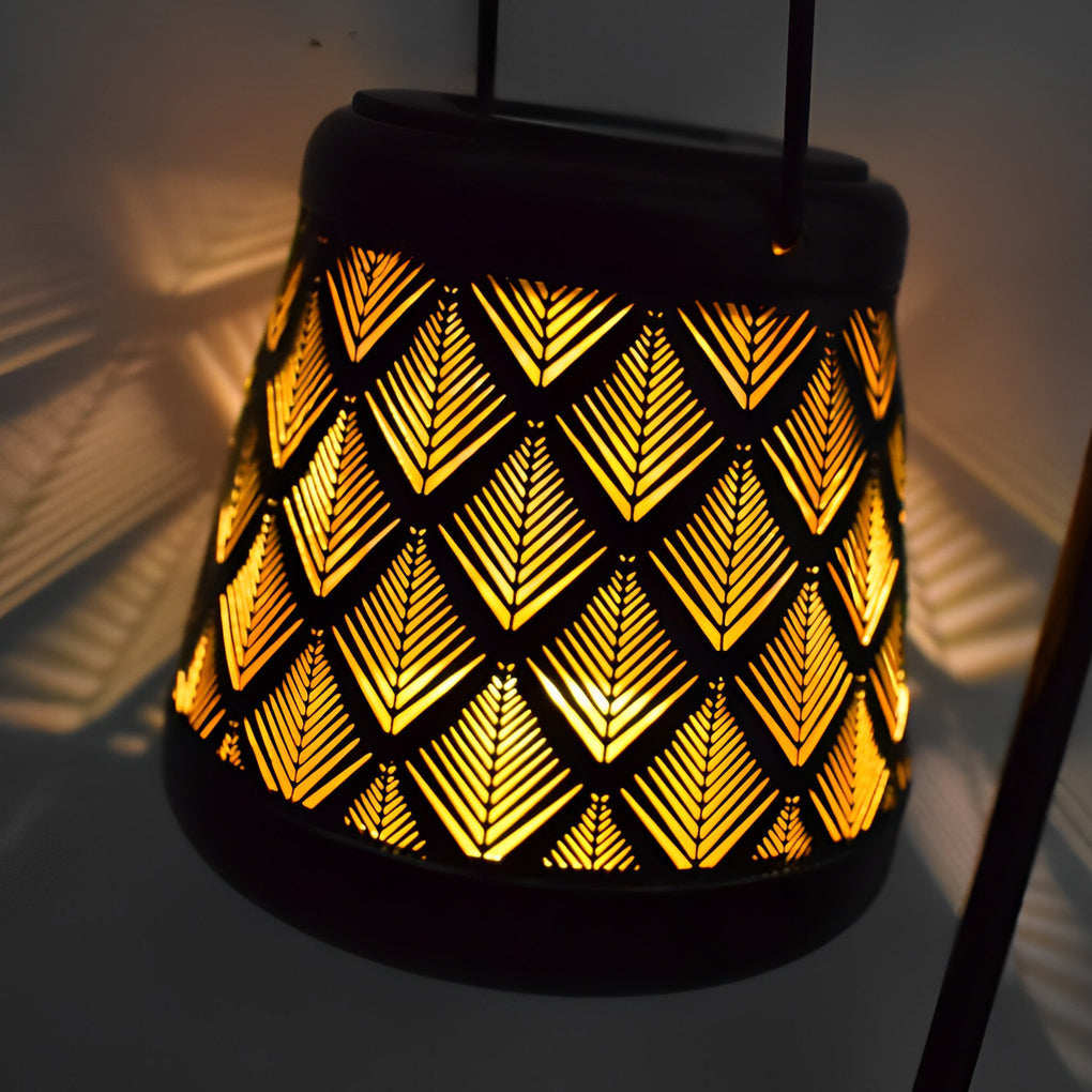 Ensemble de 2 lanternes solaires d'extérieur – Lampes LED suspendues en treillis de fer rétro, étanches pour jardin et allée