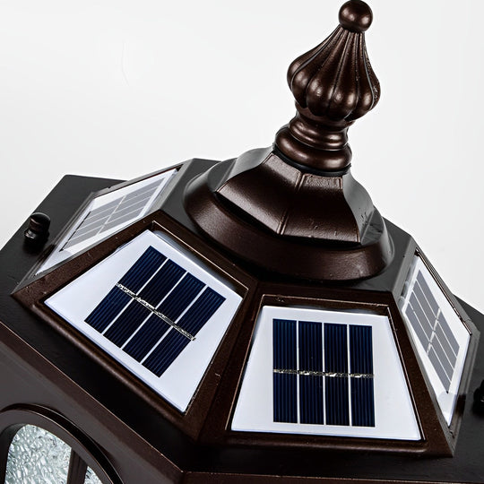 Lumières solaires pour poteaux de clôture avec gradation en trois étapes – Éclairage extérieur LED étanche pour jardins et allées