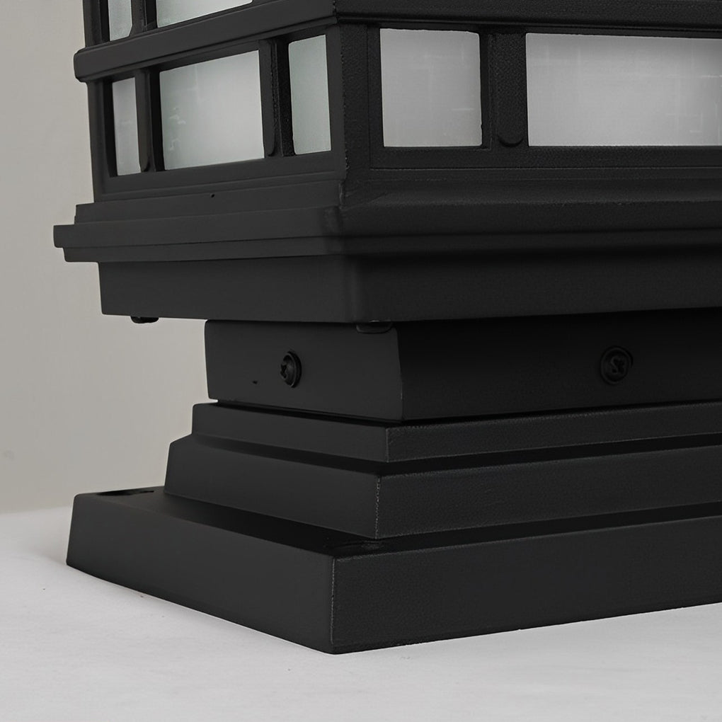 Modern Solar Fence Post Lights - Waterproof Black Aluminum with 3 Step Dimming for Outdoor Elegance