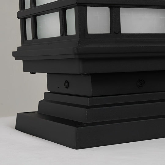 Modern Solar Fence Post Lights - Waterproof Black Aluminum with 3 Step Dimming for Outdoor Elegance
